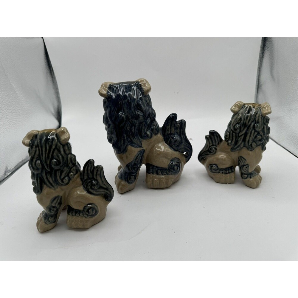 Japanese Ceramic Pottery Foo Dog Statues Asian Decor - Picture 6 of 10